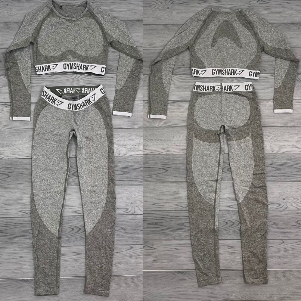 Gymshark Green Felx Seamless Size S Contour Crop Top Legging Activewear Set